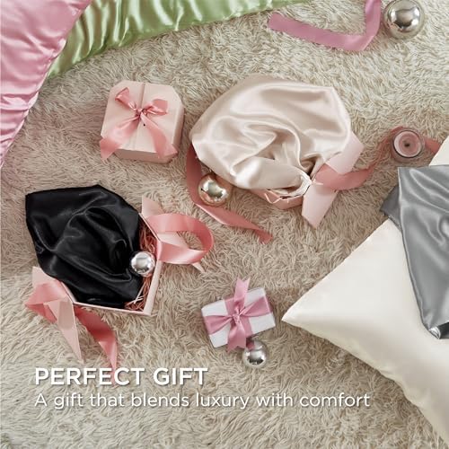 Bedsure Satin Pillowcase with Zipper, Pillow Cases Queen Size Set of 2 - Image 6