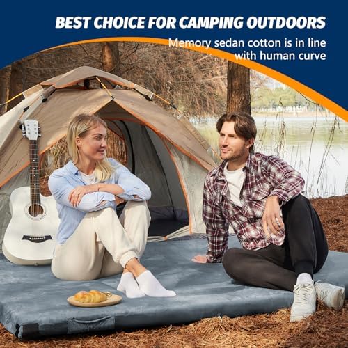 CYMULA Memory Foam Camping Mattress Pad, Sleeping Mat, Portable Roll Up Mattress - Image 3