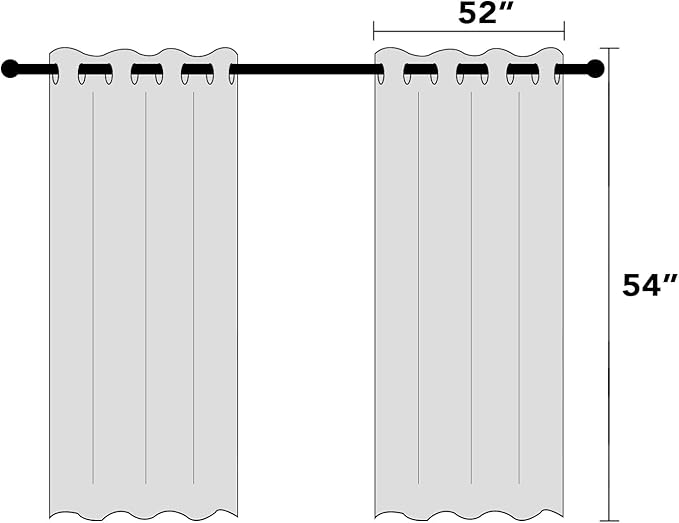 PrinceDeco 100% Blackout Linen Textured Curtains for Bedroom Solid Thermal Insulated with White Liner Room Darkening Burlap Grommet Textured Curtains for Livng Room,52" W x 54" L,Pure White