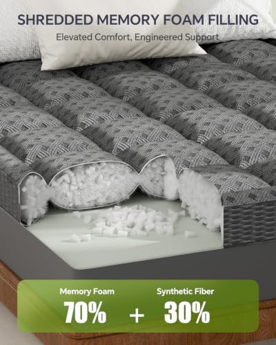 3 Inch King Mattress Topper Viscose Thick Pillow Top Mattress Pad - Image 5
