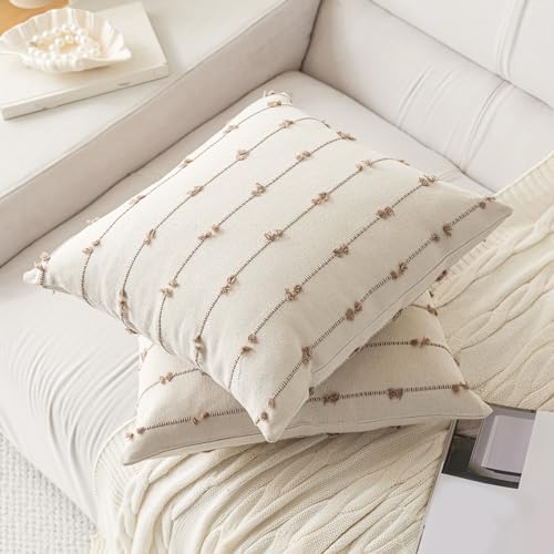 YEENAASY Boho Throw Pillow Covers 22x22 Set of 2 Farmhouse Pillow Cases - Image 2