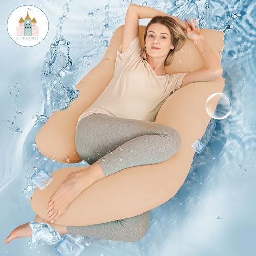 Cute Castle Cooling Cover Pregnancy Pillows, Soft U-Shape Maternity Pillow - Image 2