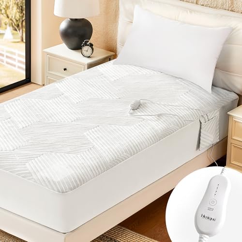Electric Heated Mattress Pad Twin Size Single Control Bed Warmer, Deep Pocket by blunique