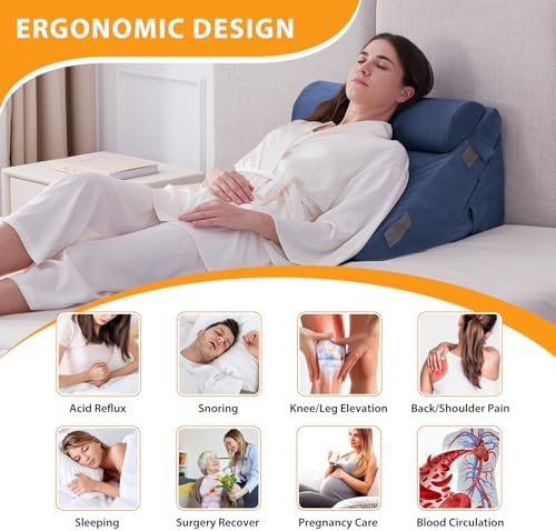 Ruqmuis Wedge Pillow Set for After Surgery, Incline Pillow Wedge for Headboard - Image 6