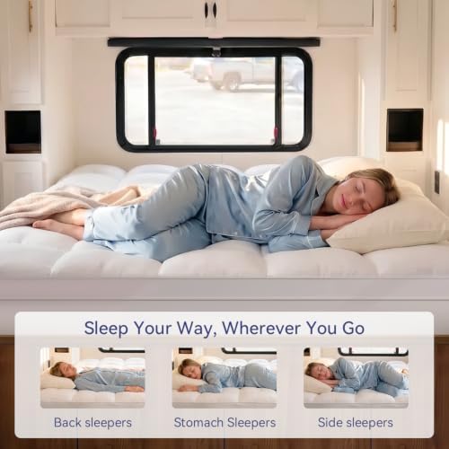 ELEMUSE RV Short King Mattress Topper, Thick Pillow Top Mattress Pad - Image 6