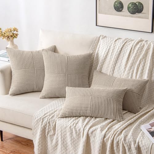 MIULEE Taupe Decorative Lumbar Throw Pillow Covers 12x20 Inch 2 Pack - Image 4