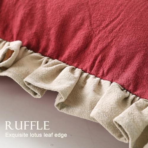 patdrea Vintage Red Linen Throw Pillow Covers - Image 6