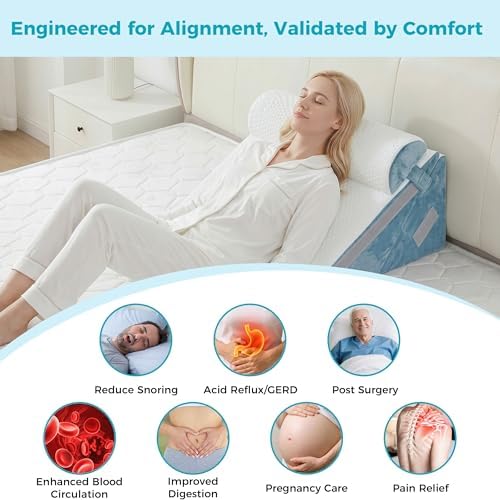 BDEUS 3PCS Wedge Pillow Set for After Surgery, Back Pillow for Bed Sitting up - Image 5