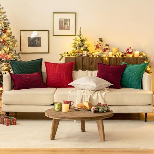 MIULEE Decorative Euro Sham Throw Pillow Covers 24x24 Inch Red 2 Pack - Image 3