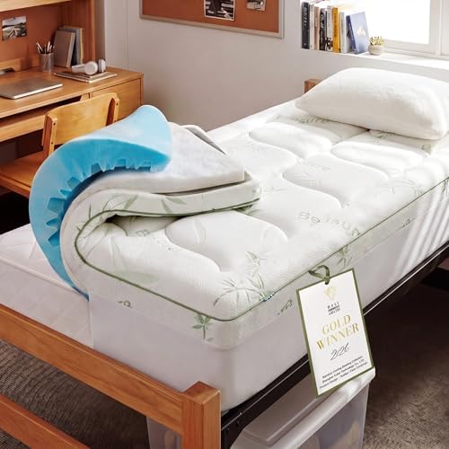 Bedsure 2-in-1 Mattress Topper, 5 Inch Memory Foam Mattress Topper Twin XL by BEDSURE