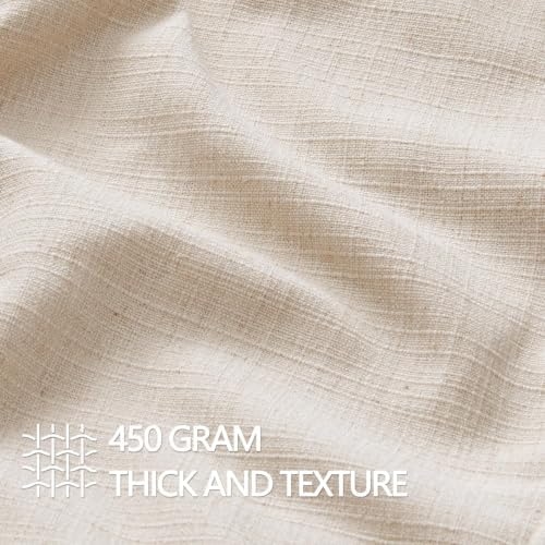 MIULEE Thick Textured Decorative Throw Pillow Covers 22x22 in Natural Linen - Image 2