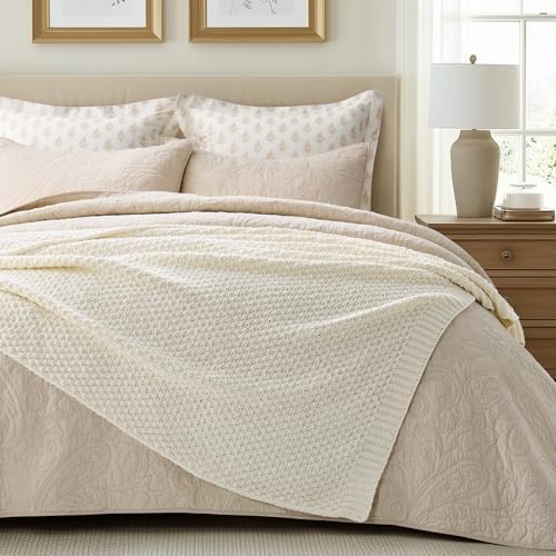 EVERGRACEHOME Chunky Chenille Knit Throw Blanket, 50 x 60, Ivory White - Image 2