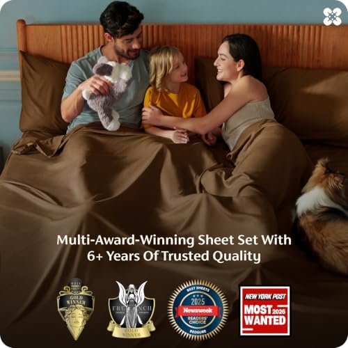 Bedsure PureWoven Rayon Derived from Bamboo, California King Sheet Sets - Image 3