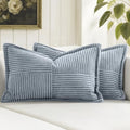 MIULEE Decorative Lumbar Throw Pillow Covers 12x20 Inch Dustyblue 2 Pack by MIULEE
