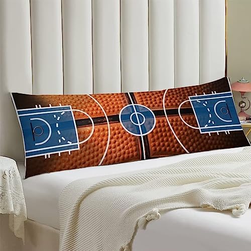 Basketball Body Pillow Cover Basketball Court Sports Playground Pattern Floor - Image 3