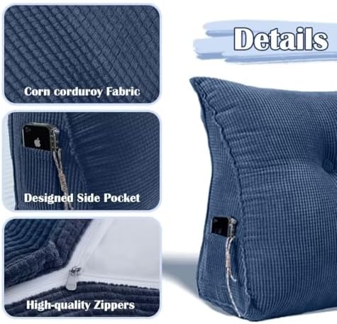 Triangular Reading Bed Rest Pillow Large Bolster Cushion Headboard Backrest - Image 3