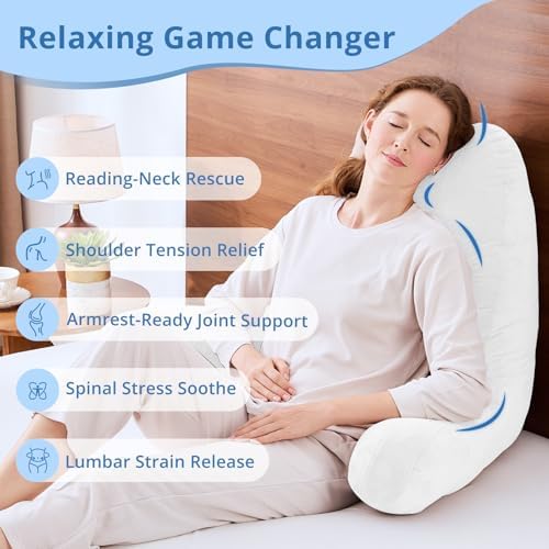 Sasttie Reading Pillow for Bed, Back Pillow for Sitting Up - Image 6