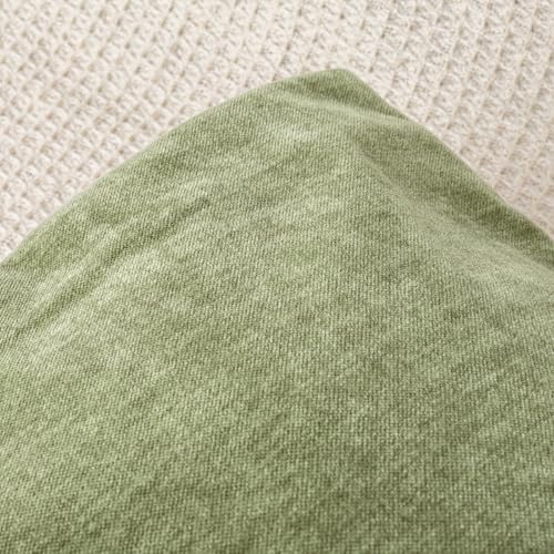 JoraLion Chenille Lumbar Pillow Covers 14X36 inch Olive Sage Green - Image 6