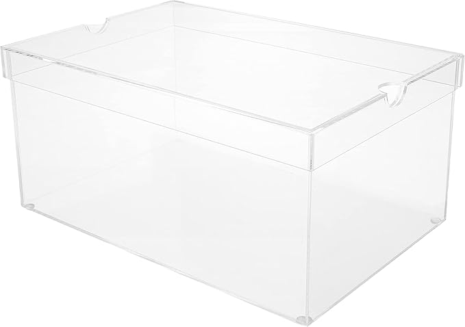 OnDisplay Luxury Acrylic Shoe Box - Clear Lucite Shoebox with Lid (Large/Men's)