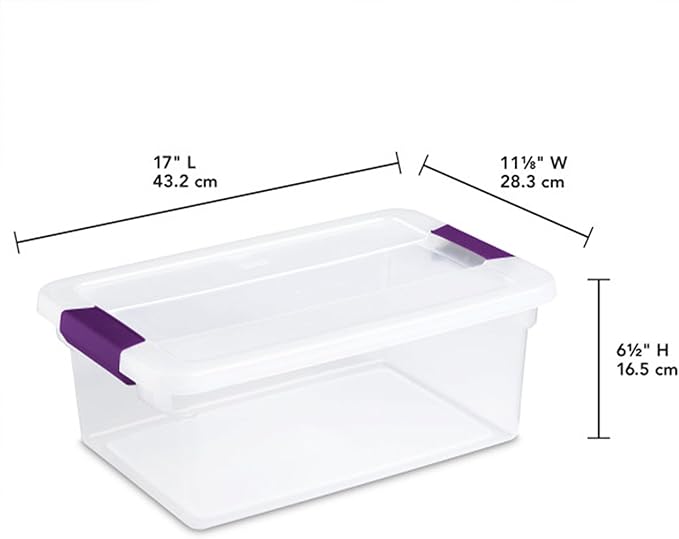 Sterilite 24-Pack ClearView Latch Box, Stackable Storage Organizer Bins for Home, 15 Quart