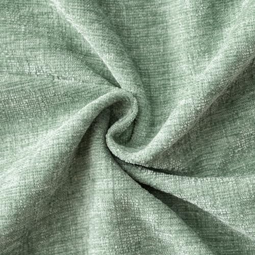 MIULEE Soft Chenille Throw Pillow Covers Greyish Green 20x20 Pack of 2 - Image 2