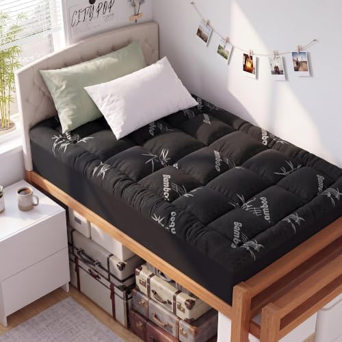 Waterproof Twin Size Mattress Topper Viscose Derived from Bamboo, Extra Thick by MASVIS
