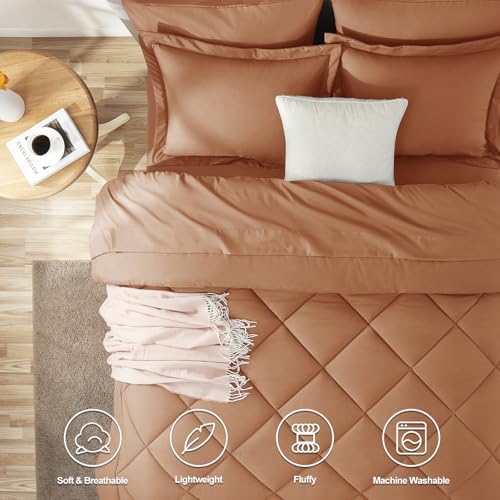 CozyLux King Comforter Set 102"x90" Pumpkin - Image 2