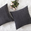 Home Brilliant Grey Pillow Covers 18 x 18 Set of 2 Soft Decorative Striped by HomeBrilliant