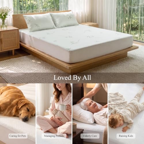 Waterproof Mattress Protector Full Size Double Bed Bamboo Viscose - Image 6