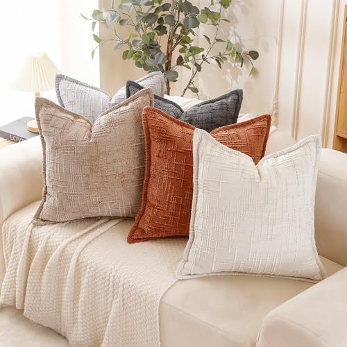 HPUK Chenille Throw Pillow Covers 18x18 Inch, Soft Woven Texture - Image 6