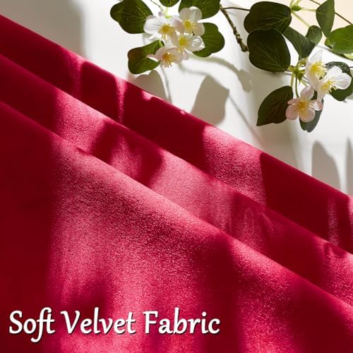 GIGIZAZA Red Velvet Pillow Covers 20x20 Decorative Pillows Pack of 2 - Image 5