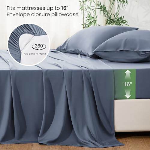 Love's cabin 3 Piece Twin Sheet Set, 100% Rayon Derived from Bamboo, Cooling & - Image 4