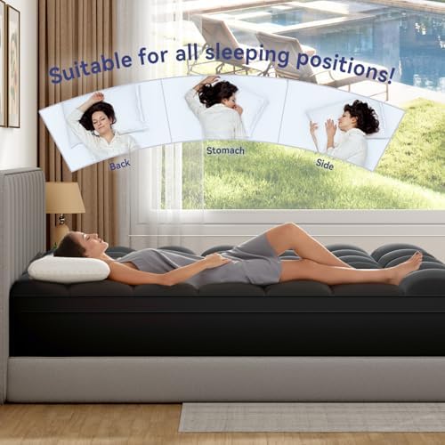ELEMUSE Queen Black Mattress Topper, Thick Pillow Top Mattress Pad Cover - Image 5