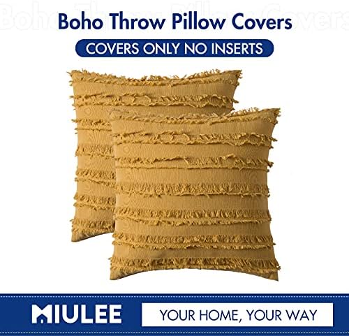 MIULEE Boho Linen Striped Throw Pillow Covers 16x16 - Image 6