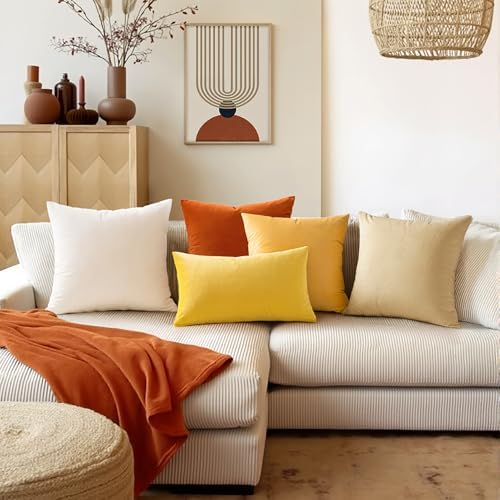 MIULEE Velvet Throw Pillow Covers 20x20 Inch Pack of 2 Pure White - Image 3