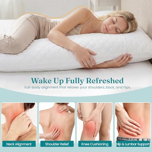 Oubonun Full Body Pillow for Side Sleeper, Adjustable Firm Long Bed Pillow - Image 5