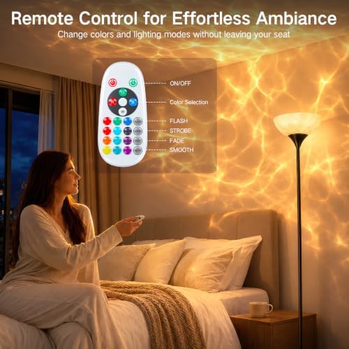 OUTON Ocean Wave Projector Light Bulb with Remote, 16-Color RGB LED Water - Image 5