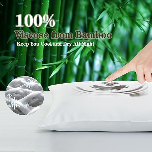 Bamboo Viscose Zipper Pillow Cases Standard Size Set of 2 - Image 3
