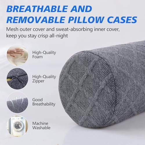 Cozyhealth 3.1" H Small Cervical Roll Pillow, Medium Soft Memory Foam Neck - Image 5