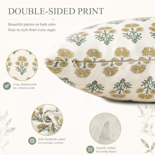 Vintage Botanical Lumbar Pillow Cover 14x36 Pack of 1, Double-Sided Floral - Image 3