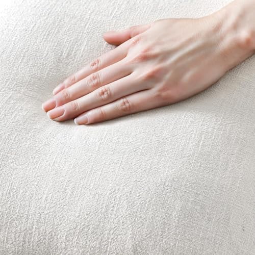 MIULEE Boho Linen Fringe Decorative Euro Throw Pillow Covers White 22x22 - Image 2