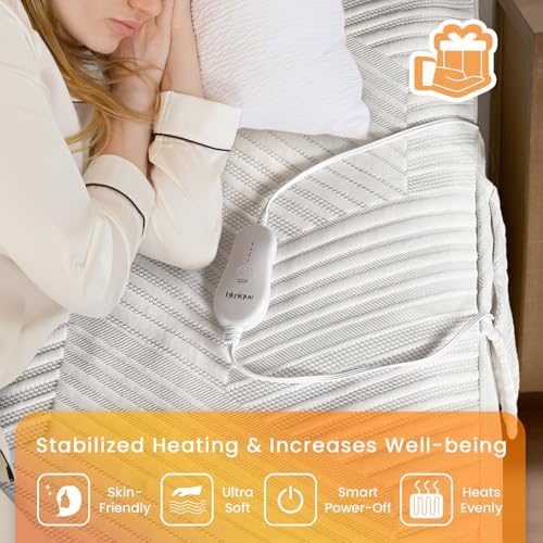 Electric Heated Mattress Pad King Size Dual Control Bed Warmer, Deep Pocket - Image 6