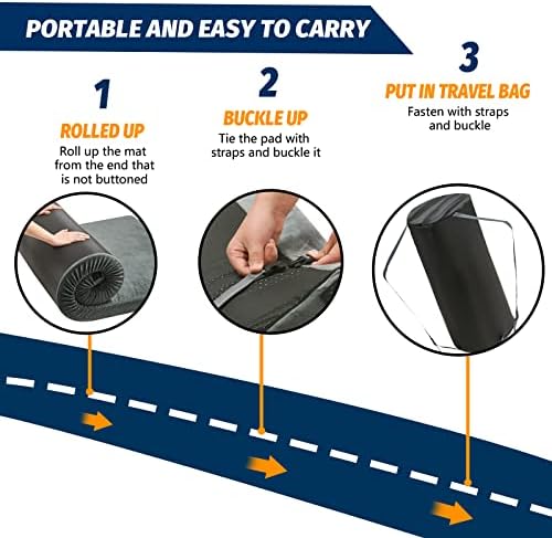 CYMULA Memory Foam Camping Mattress Pad, Sleeping Mat, Portable Roll Up Mattress - Image 5