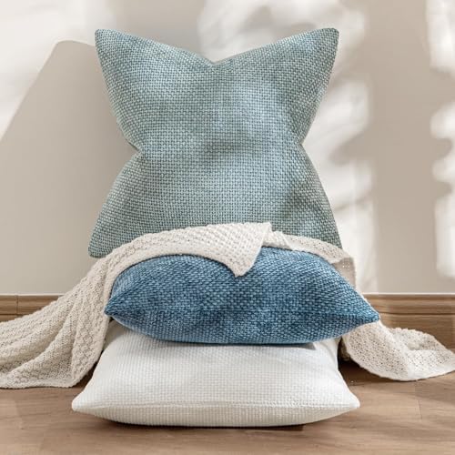 MIULEE Decorative Couch Throw Pillow Covers 18x18 Inch Coastal Blue 2 Pack - Image 4