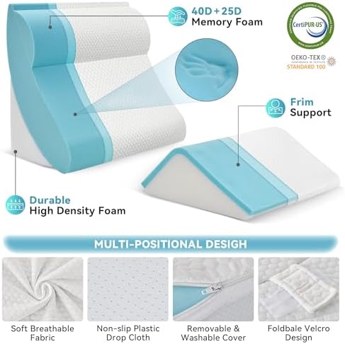 Kingfun 4PCS Orthopedic Bed Wedge Pillow Set - Image 2