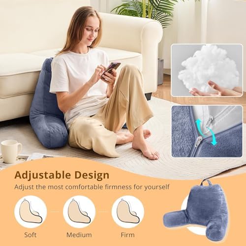 Sasttie Reading Pillow for Bed, Back Pillow for Sitting Up - Image 3