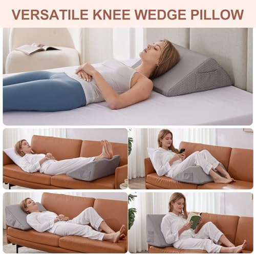 Knee Wedge Pillow, Memory Foam Leg Pillow Bed Wedge - Image 4