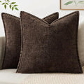 MIULEE Decorative Couch Throw Pillow Covers 20x20 Inch Dark Brown 2 Pack by MIULEE