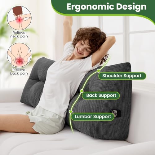 Headboard Pillow Twin, Triangle Bed Wedge Pillow - Image 3