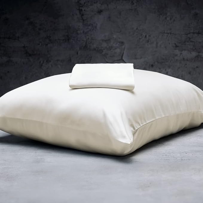 LUXOME 100% Rayon (Viscose) from Bamboo Pillowcase Set (Standard/Queen) | 400 Thread Count | Moisture-Wicking | Envelope Closure | Ivory